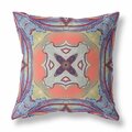 Palacedesigns 26 in. Geo Tribal Indoor & Outdoor Throw Pillow Purple & Orange PA3095396